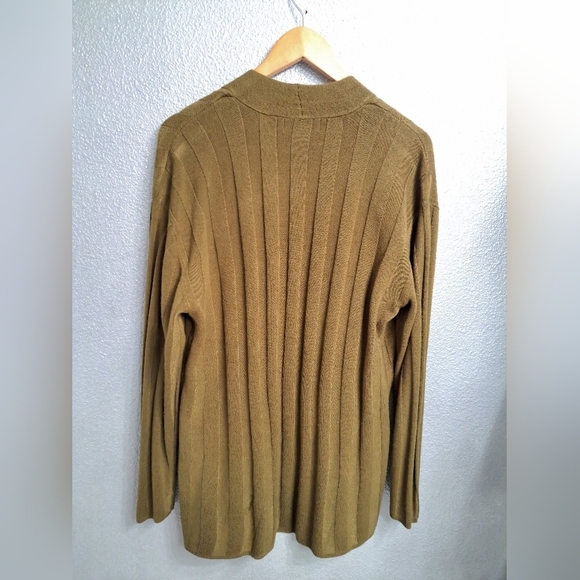 Hampshire Studio Olive Green Open Front Cardigan - Picture 4 of 10